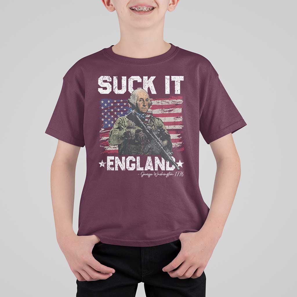 Suck It England Funny 4th of July George Washington 1776 T Shirt For Kid - Wonder Print Shop