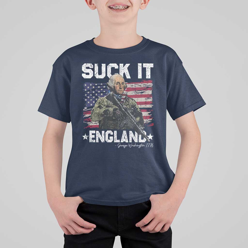 Suck It England Funny 4th of July George Washington 1776 T Shirt For Kid - Wonder Print Shop