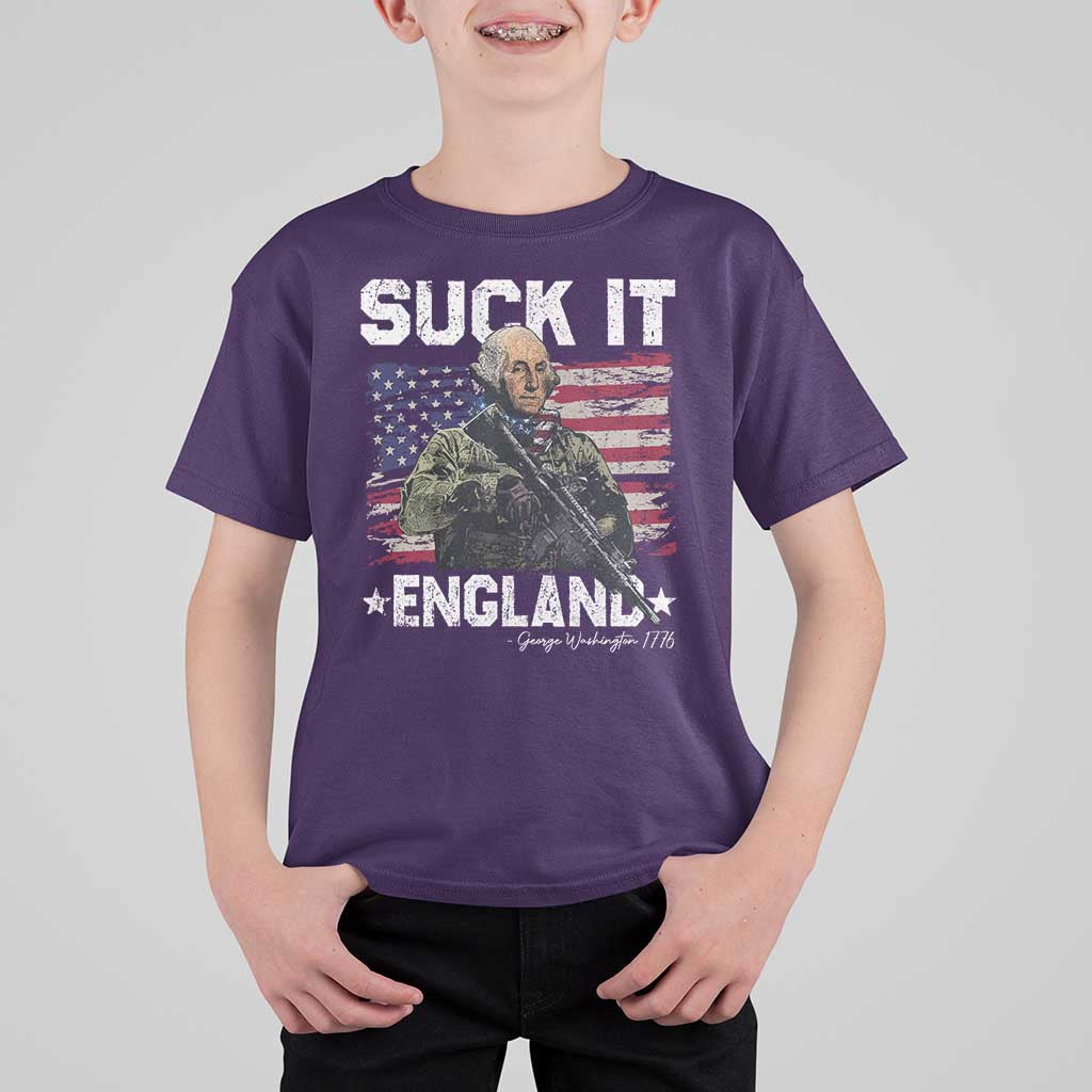 Suck It England Funny 4th of July George Washington 1776 T Shirt For Kid - Wonder Print Shop