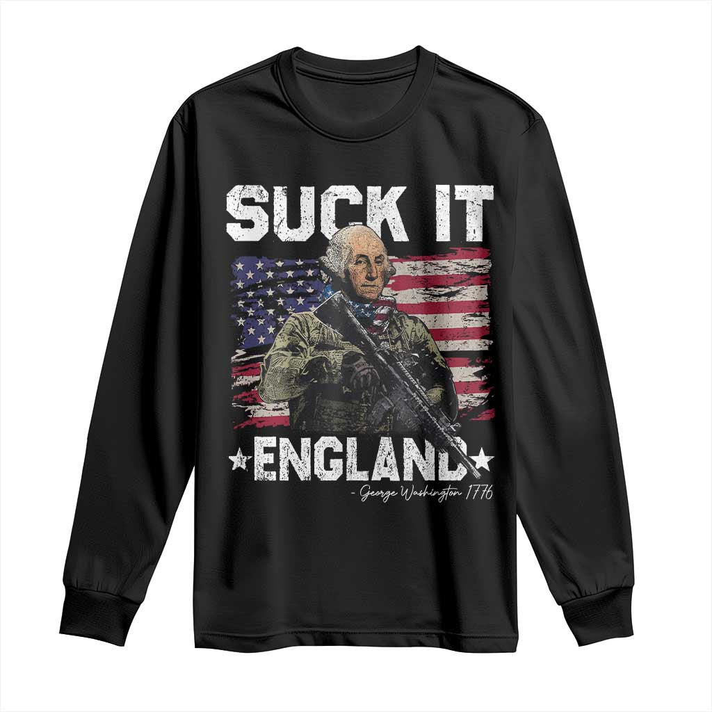 Suck It England Funny 4th of July George Washington 1776 Long Sleeve Shirt - Wonder Print Shop