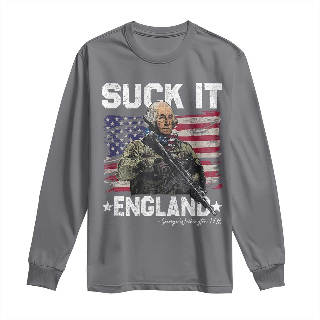Suck It England Funny 4th of July George Washington 1776 Long Sleeve Shirt - Wonder Print Shop