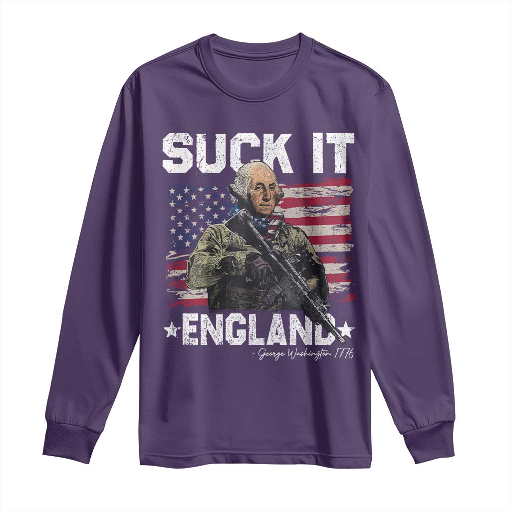 Suck It England Funny 4th of July George Washington 1776 Long Sleeve Shirt - Wonder Print Shop