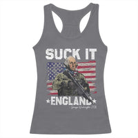 Suck It England Funny 4th of July George Washington 1776 Racerback Tank Top - Wonder Print Shop