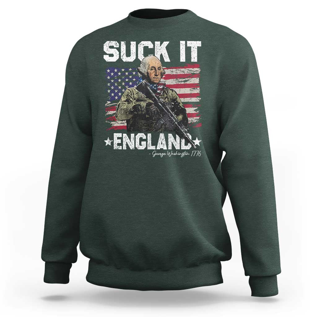 Suck It England Funny 4th of July George Washington 1776 Sweatshirt - Wonder Print Shop
