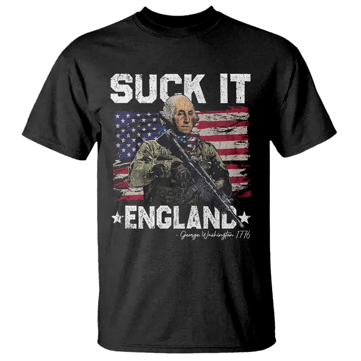 Suck It England Funny 4th of July George Washington 1776 T Shirt - Wonder Print Shop