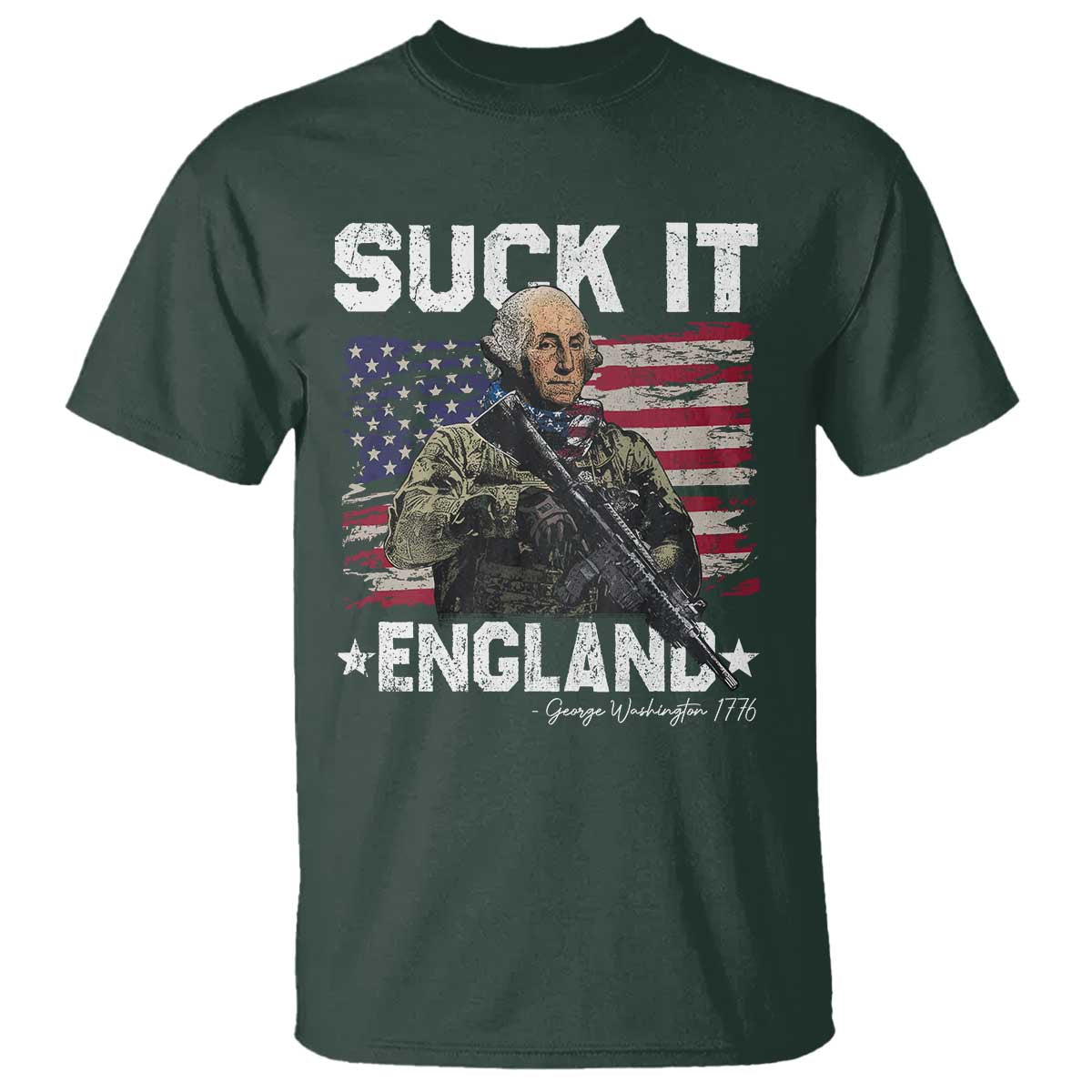 Suck It England Funny 4th of July George Washington 1776 T Shirt - Wonder Print Shop