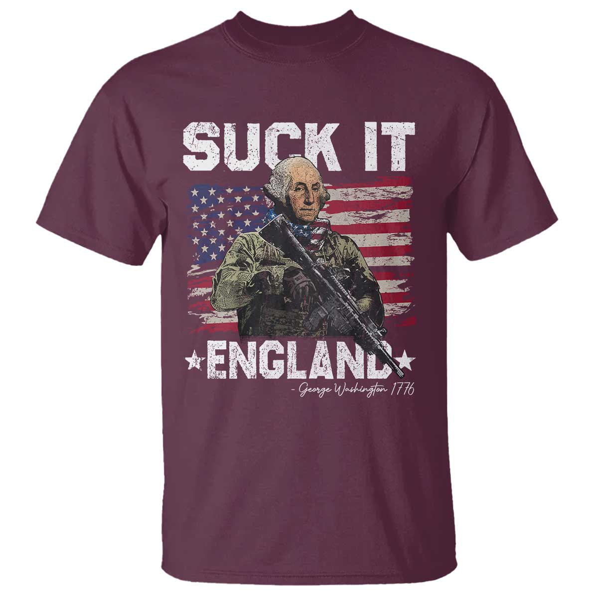 Suck It England Funny 4th of July George Washington 1776 T Shirt - Wonder Print Shop