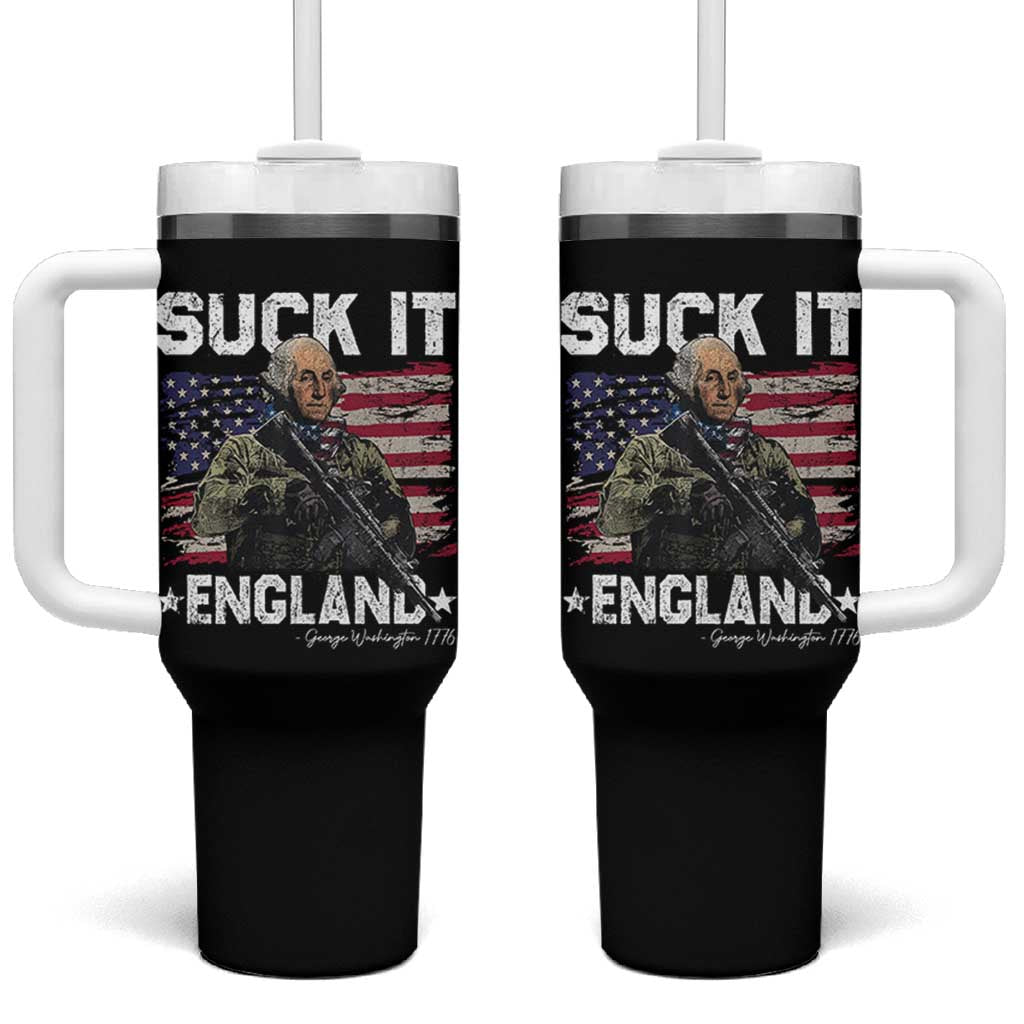 Suck It England Funny 4th of July George Washington 1776 Tumbler With Handle - Wonder Print Shop