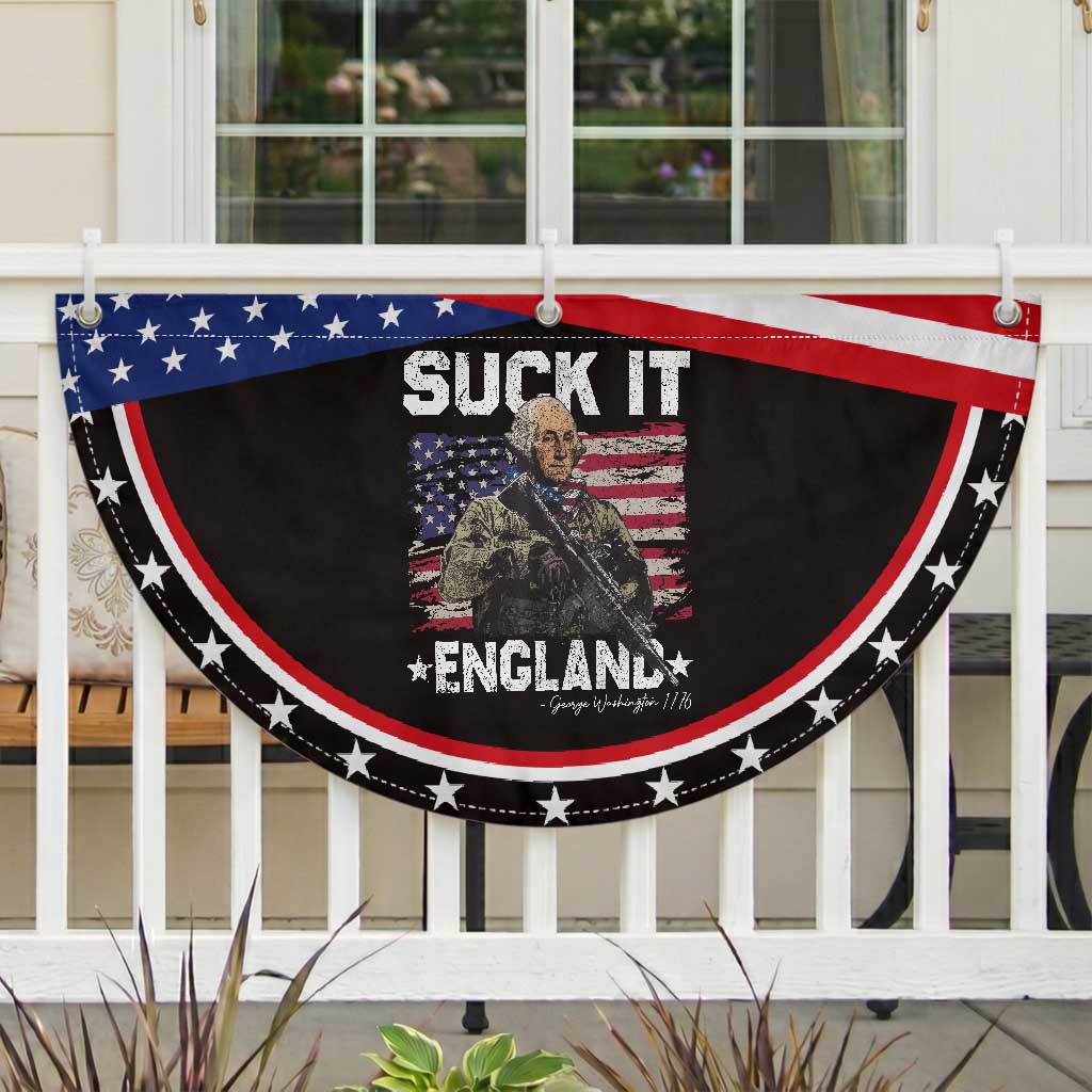 Suck It England Funny 4th of July George Washington 1776 Patriotic Fan Flag