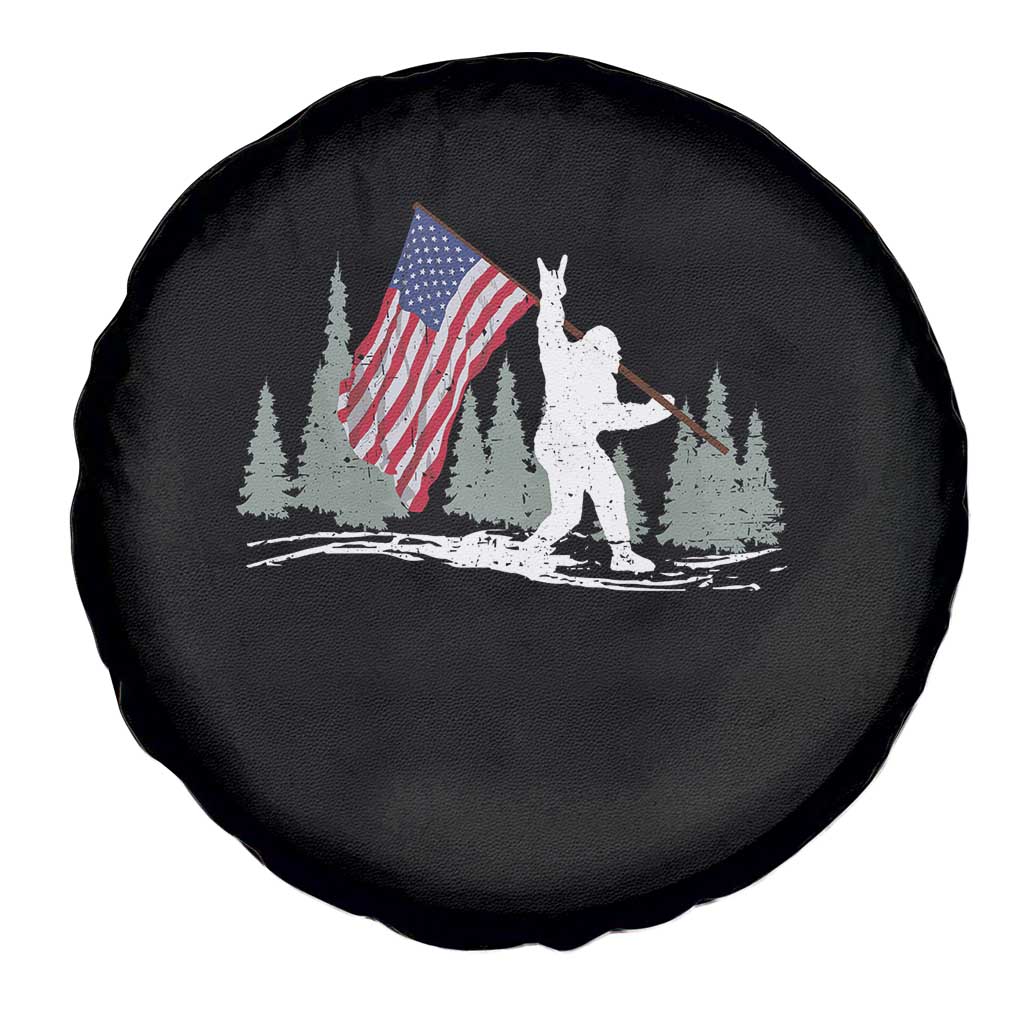 Bigfoot Spare Tire Cover Sasquatch American Flag Patriotic - Wonder Print Shop