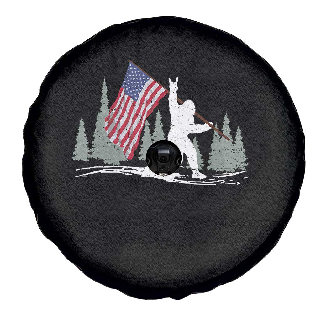 Bigfoot Spare Tire Cover Sasquatch American Flag Patriotic - Wonder Print Shop