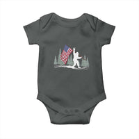 Bigfoot Baby Onesie Sasquatch American Flag Patriotic - Wonder Print Shop
