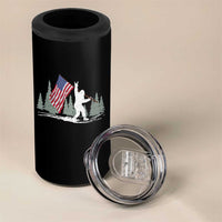 Bigfoot 4 in 1 Can Cooler Tumbler Sasquatch American Flag Patriotic - Wonder Print Shop