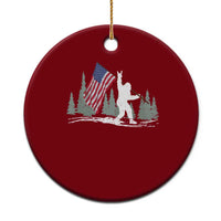 Bigfoot Ceramic Ornament Sasquatch American Flag Patriotic - Wonder Print Shop