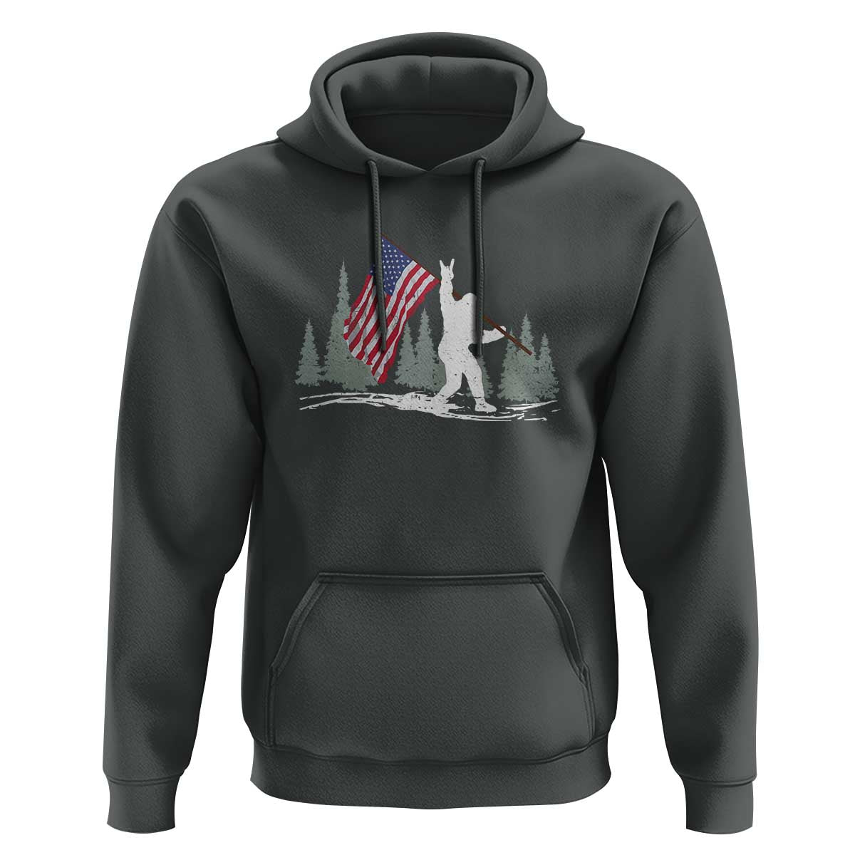 Bigfoot Hoodie Sasquatch American Flag Patriotic - Wonder Print Shop