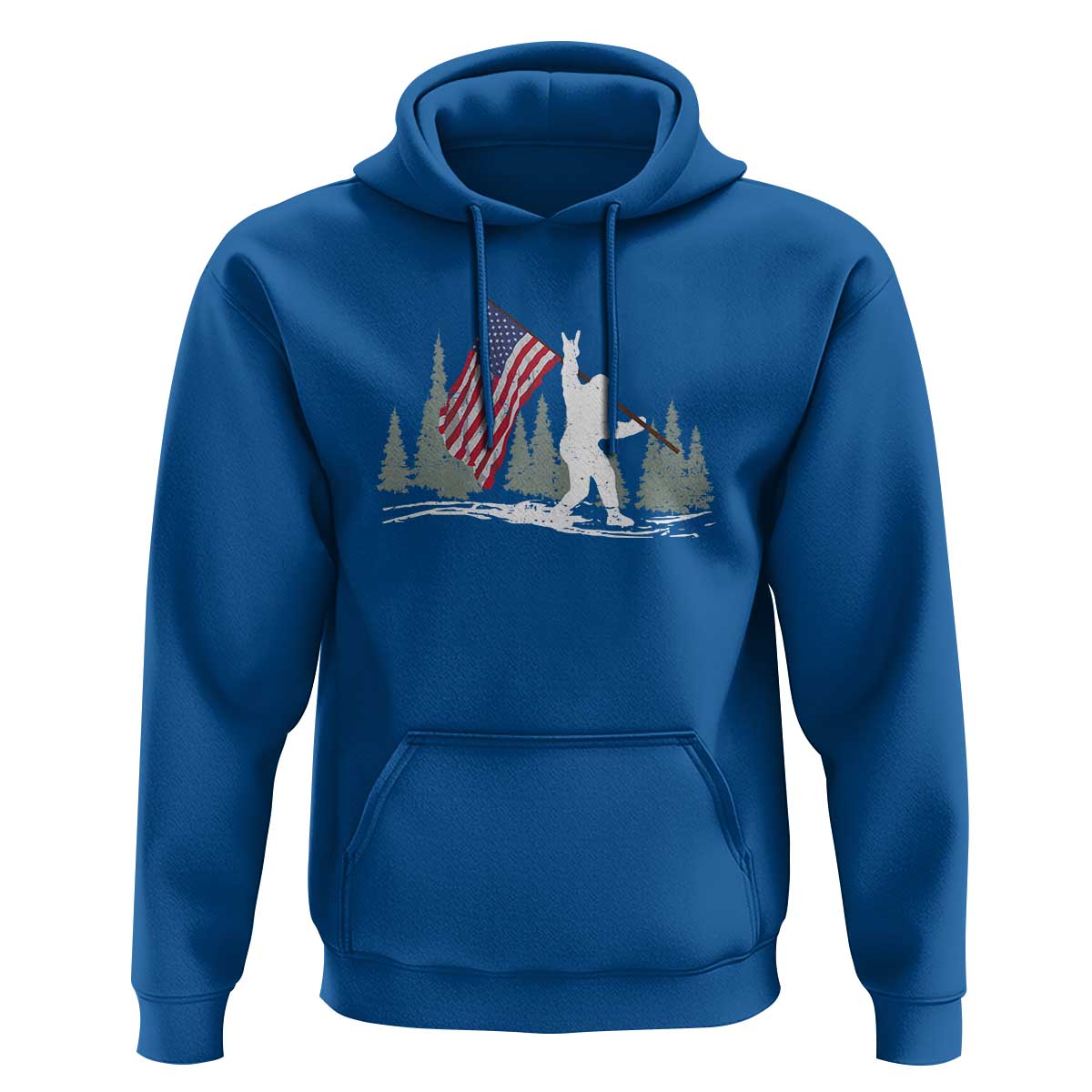 Bigfoot Hoodie Sasquatch American Flag Patriotic - Wonder Print Shop