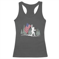 Bigfoot Racerback Tank Top Sasquatch American Flag Patriotic - Wonder Print Shop