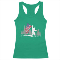 Bigfoot Racerback Tank Top Sasquatch American Flag Patriotic - Wonder Print Shop