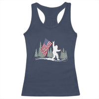 Bigfoot Racerback Tank Top Sasquatch American Flag Patriotic - Wonder Print Shop