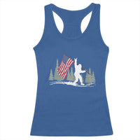 Bigfoot Racerback Tank Top Sasquatch American Flag Patriotic - Wonder Print Shop