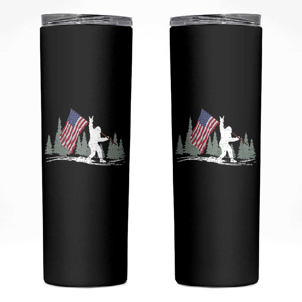 Bigfoot Skinny Tumbler Sasquatch American Flag Patriotic - Wonder Print Shop