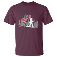 Bigfoot T Shirt Sasquatch American Flag Patriotic - Wonder Print Shop