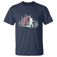 Bigfoot T Shirt Sasquatch American Flag Patriotic - Wonder Print Shop
