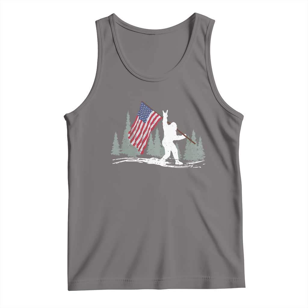 Bigfoot Tank Top Sasquatch American Flag Patriotic - Wonder Print Shop