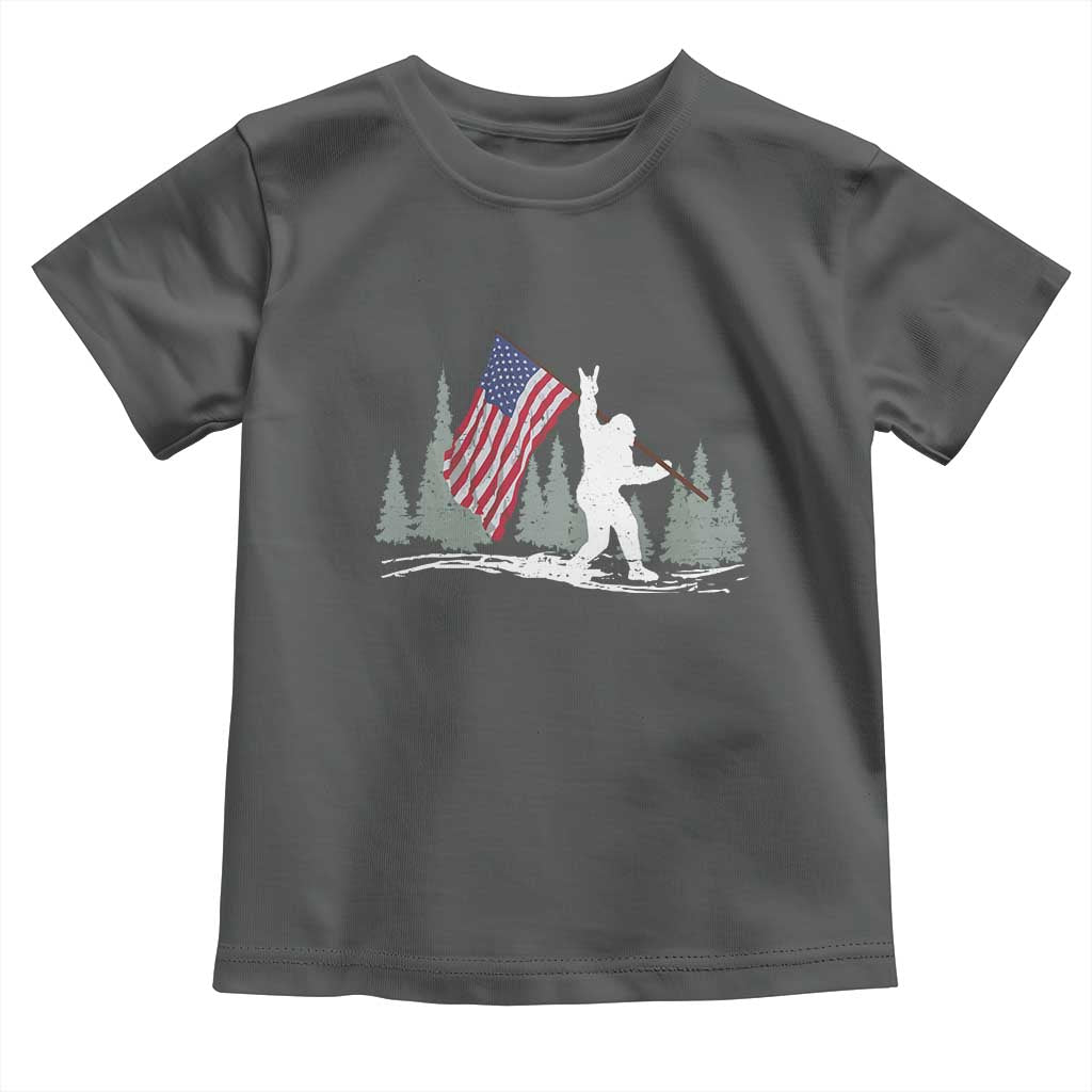 Bigfoot Toddler T Shirt Sasquatch American Flag Patriotic - Wonder Print Shop