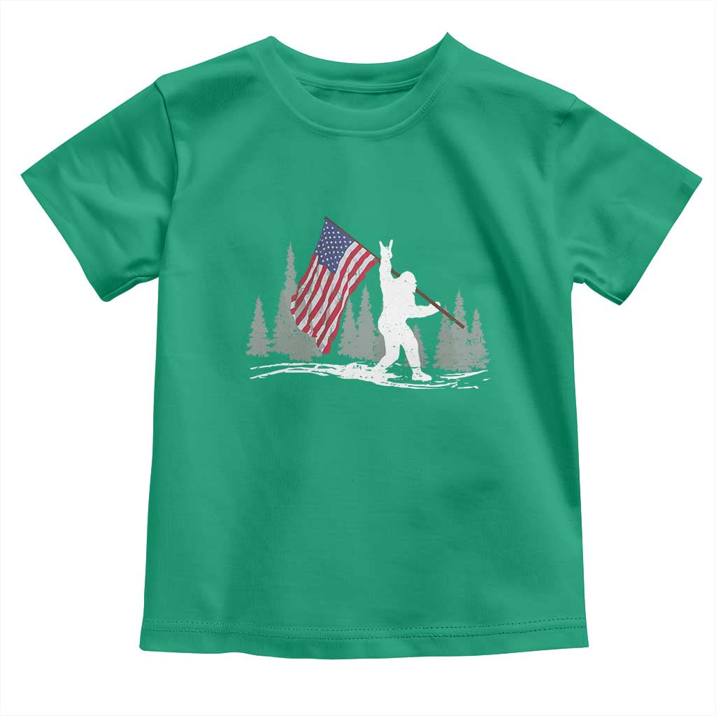 Bigfoot Toddler T Shirt Sasquatch American Flag Patriotic - Wonder Print Shop