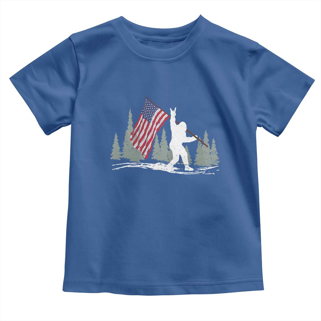 Bigfoot Toddler T Shirt Sasquatch American Flag Patriotic - Wonder Print Shop