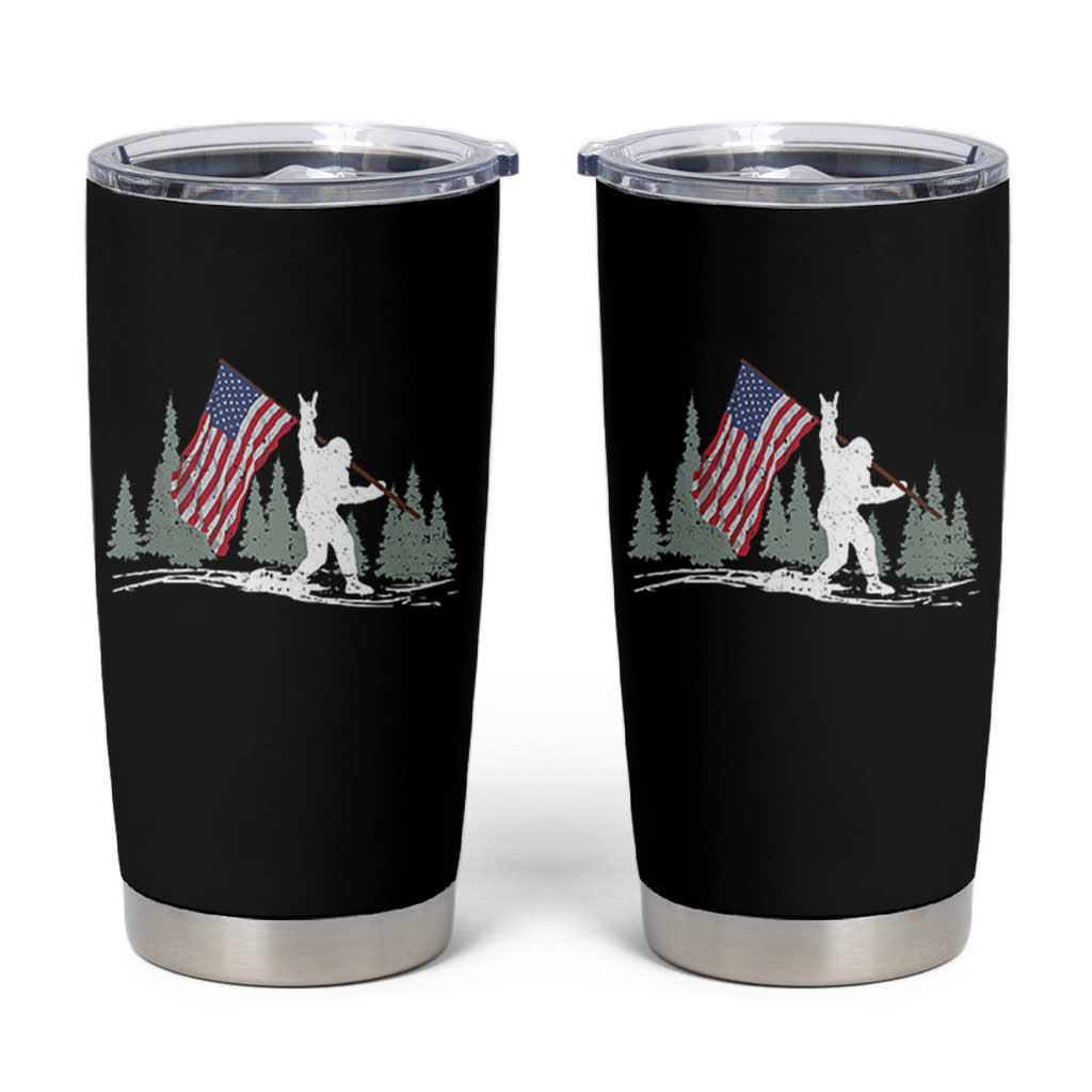 Bigfoot Tumbler Cup Sasquatch American Flag Patriotic - Wonder Print Shop