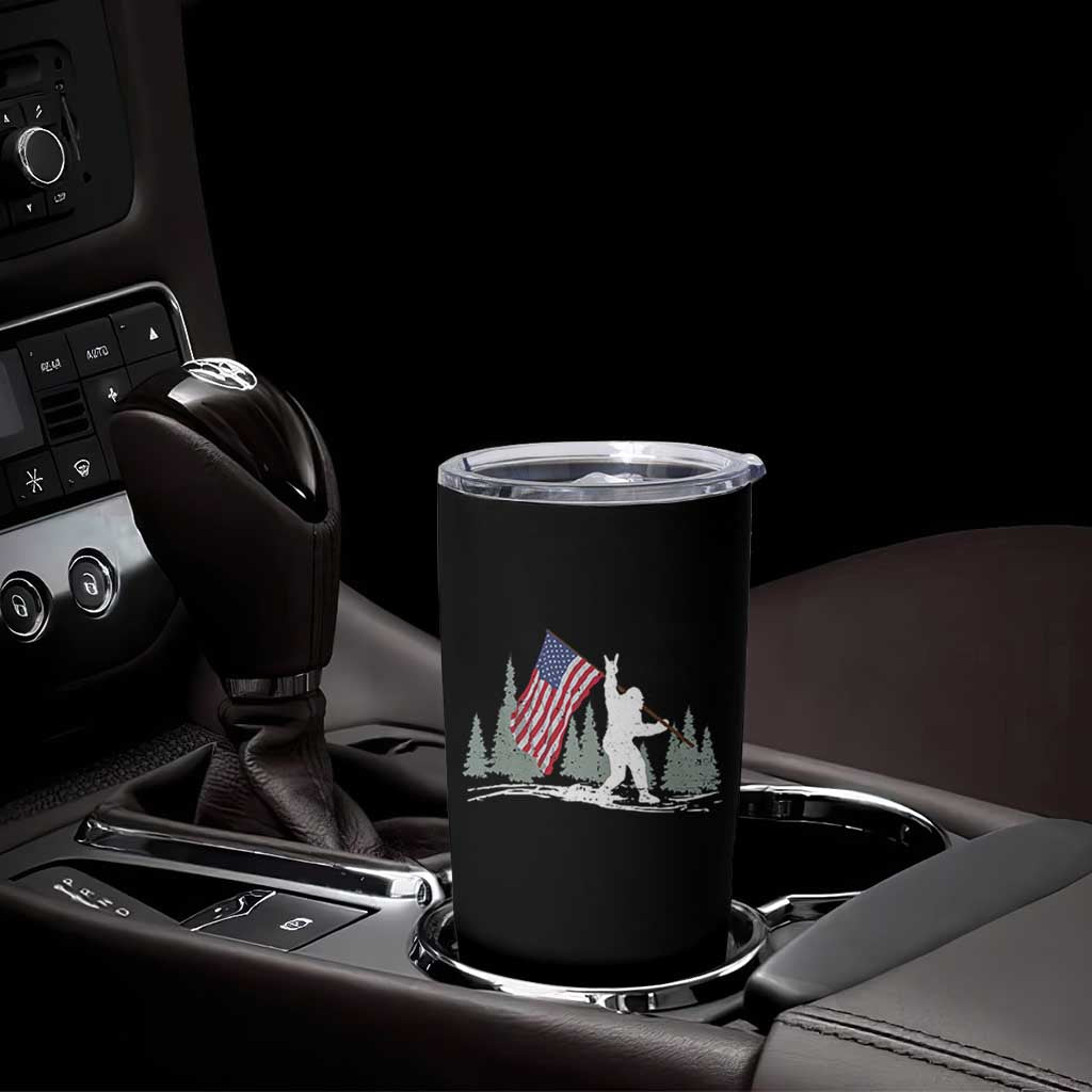 Bigfoot Tumbler Cup Sasquatch American Flag Patriotic - Wonder Print Shop