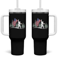 Bigfoot Tumbler With Handle Sasquatch American Flag Patriotic - Wonder Print Shop