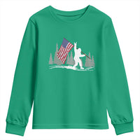 Bigfoot Youth Sweatshirt Sasquatch American Flag Patriotic - Wonder Print Shop