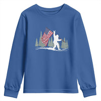 Bigfoot Youth Sweatshirt Sasquatch American Flag Patriotic - Wonder Print Shop