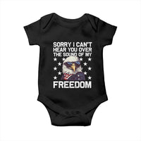 American Flag Eagle Baby Onesie Sorry I Cant Hear You Over The Sound Of My Freedom - Wonder Print Shop