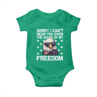 American Flag Eagle Baby Onesie Sorry I Cant Hear You Over The Sound Of My Freedom - Wonder Print Shop