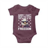 American Flag Eagle Baby Onesie Sorry I Cant Hear You Over The Sound Of My Freedom - Wonder Print Shop