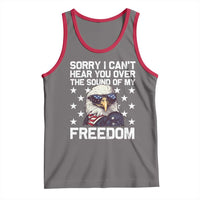 American Flag Eagle Tank Top Sorry I Cant Hear You Over The Sound Of My Freedom - Wonder Print Shop