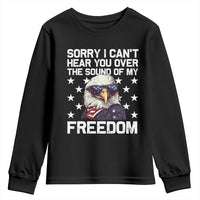 American Flag Eagle Youth Sweatshirt Sorry I Cant Hear You Over The Sound Of My Freedom - Wonder Print Shop