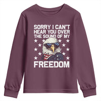 American Flag Eagle Youth Sweatshirt Sorry I Cant Hear You Over The Sound Of My Freedom - Wonder Print Shop