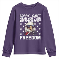 American Flag Eagle Youth Sweatshirt Sorry I Cant Hear You Over The Sound Of My Freedom - Wonder Print Shop