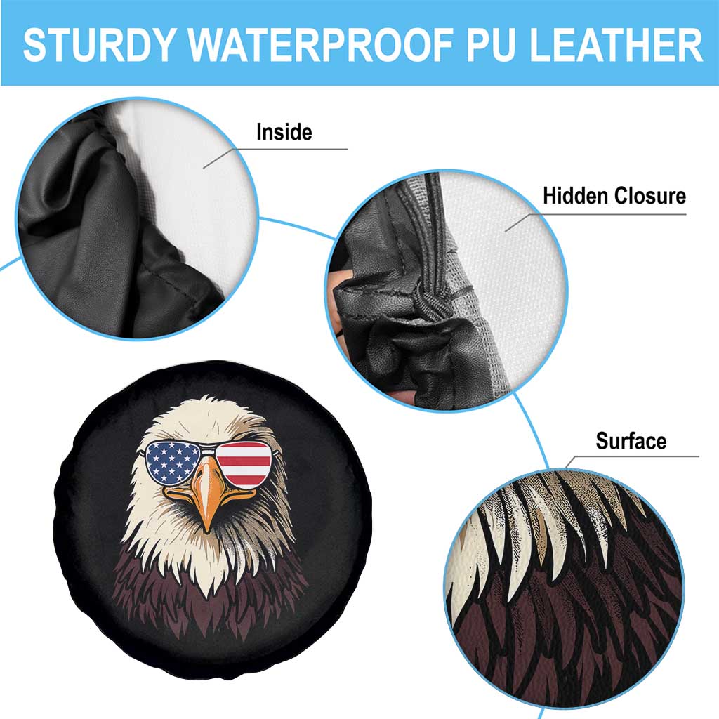 American Flag Patriotic Eagle Spare Tire Cover 4th of July - Wonder Print Shop