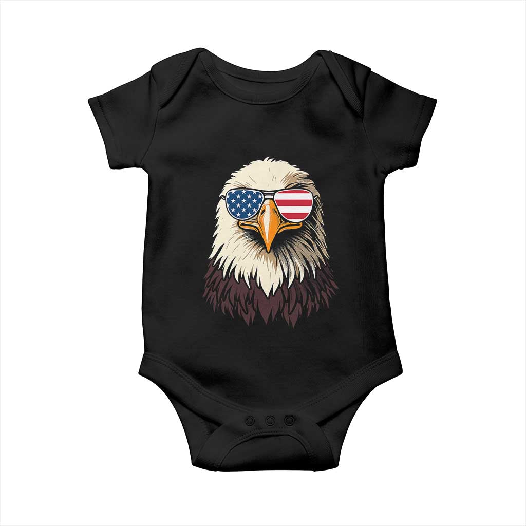American Flag Patriotic Eagle Baby Onesie 4th of July - Wonder Print Shop