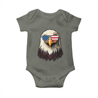 American Flag Patriotic Eagle Baby Onesie 4th of July - Wonder Print Shop