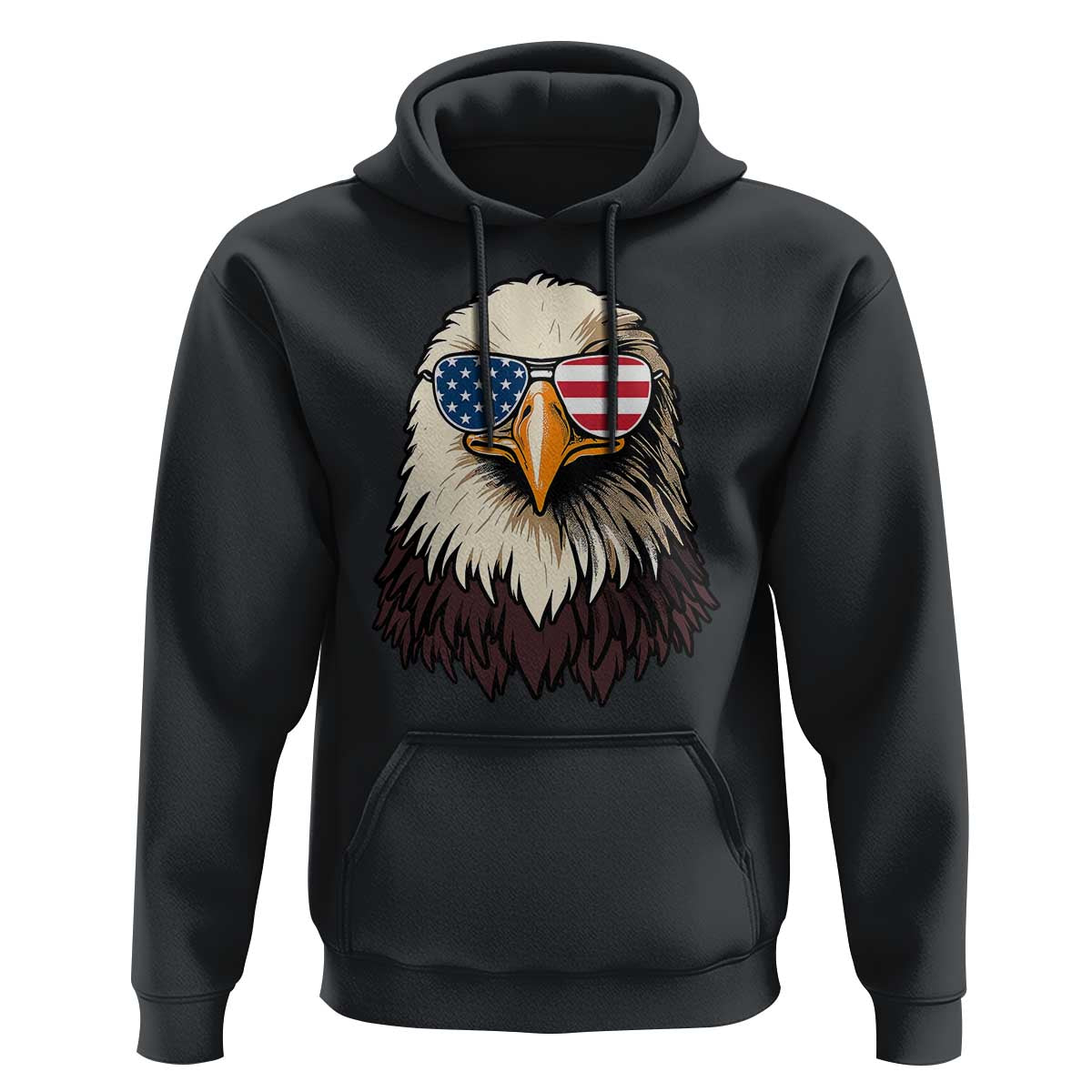 American Flag Patriotic Eagle Hoodie 4th of July - Wonder Print Shop