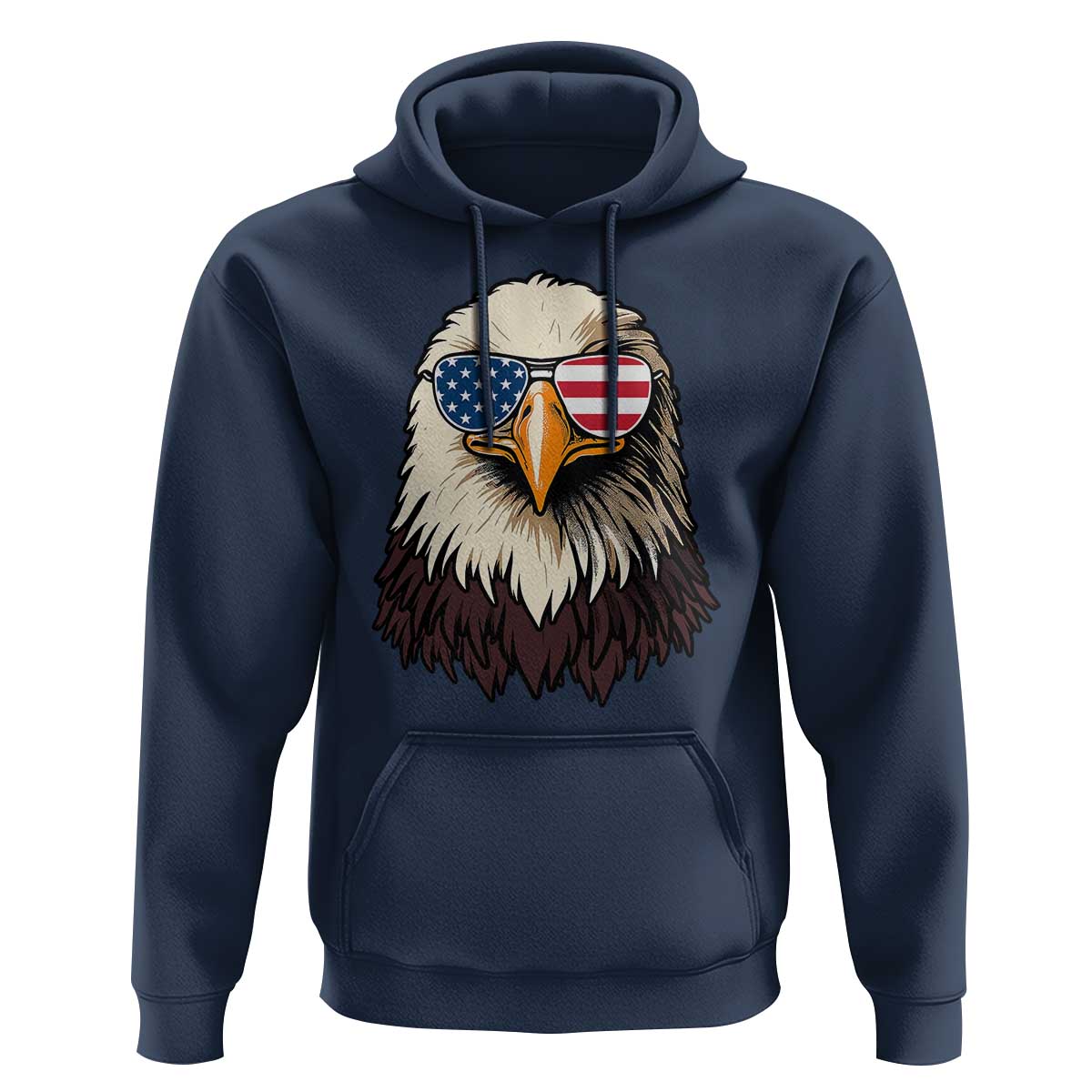 American Flag Patriotic Eagle Hoodie 4th of July - Wonder Print Shop