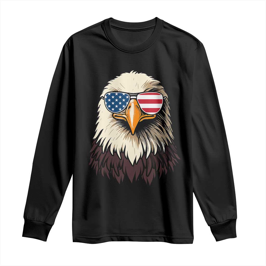 American Flag Patriotic Eagle Long Sleeve Shirt 4th of July - Wonder Print Shop