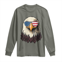 American Flag Patriotic Eagle Long Sleeve Shirt 4th of July - Wonder Print Shop